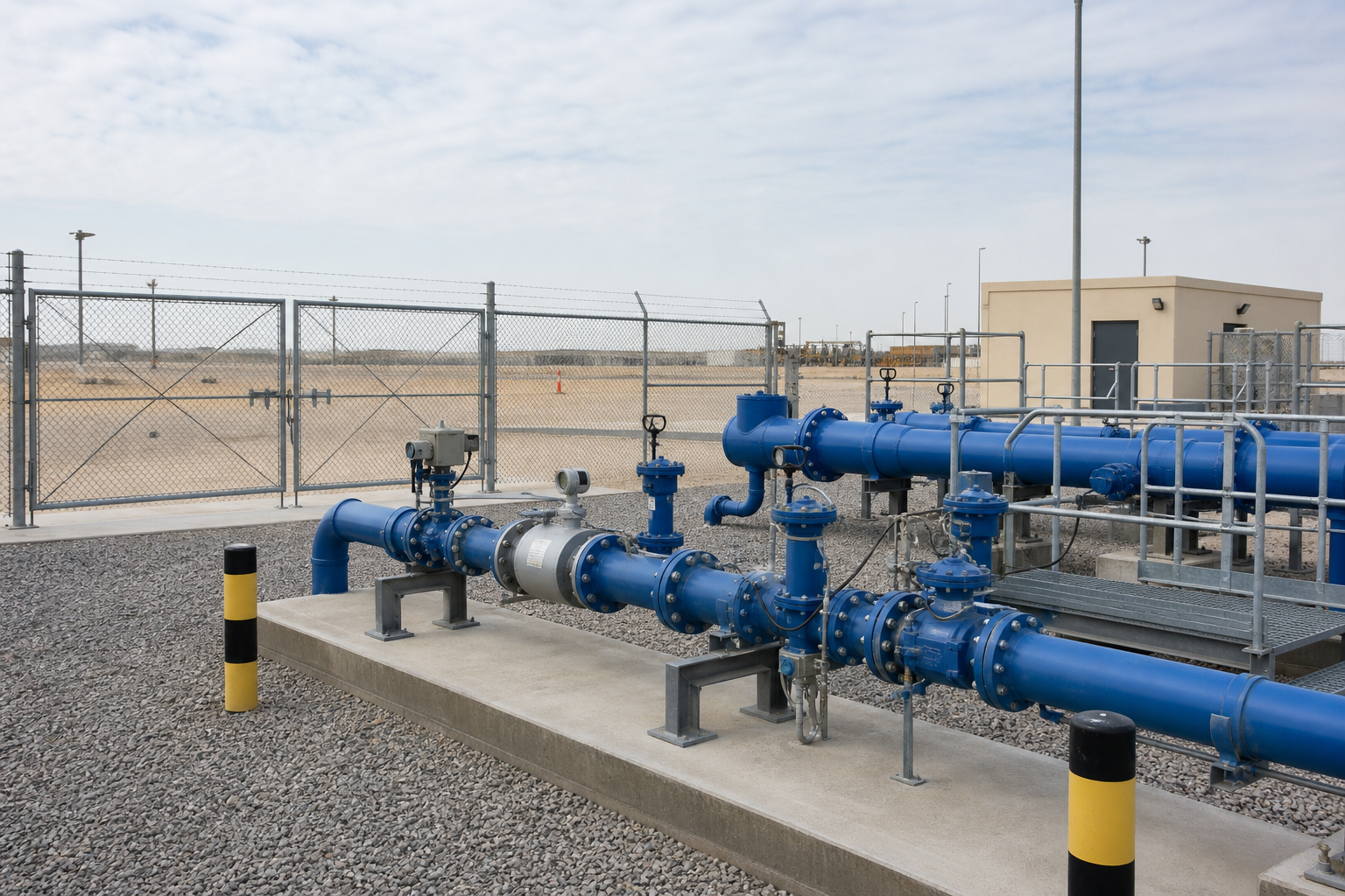 Representative water tap-off and metering station